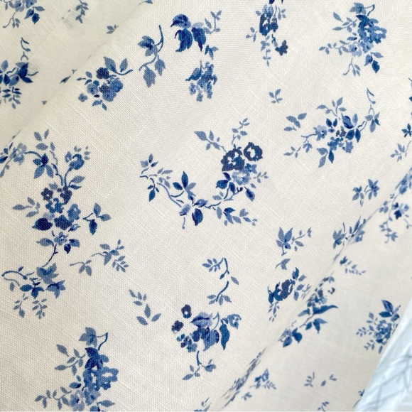 Reformation christen white blue Floral Print square neck tie straps Midi Dress - Picture 7 of 15